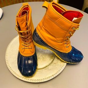 Duck Boot - Navy/Tan